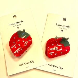 Strawberry Claw Hair Clips (Set of 2) - Kate Spade x Target Red - NWT